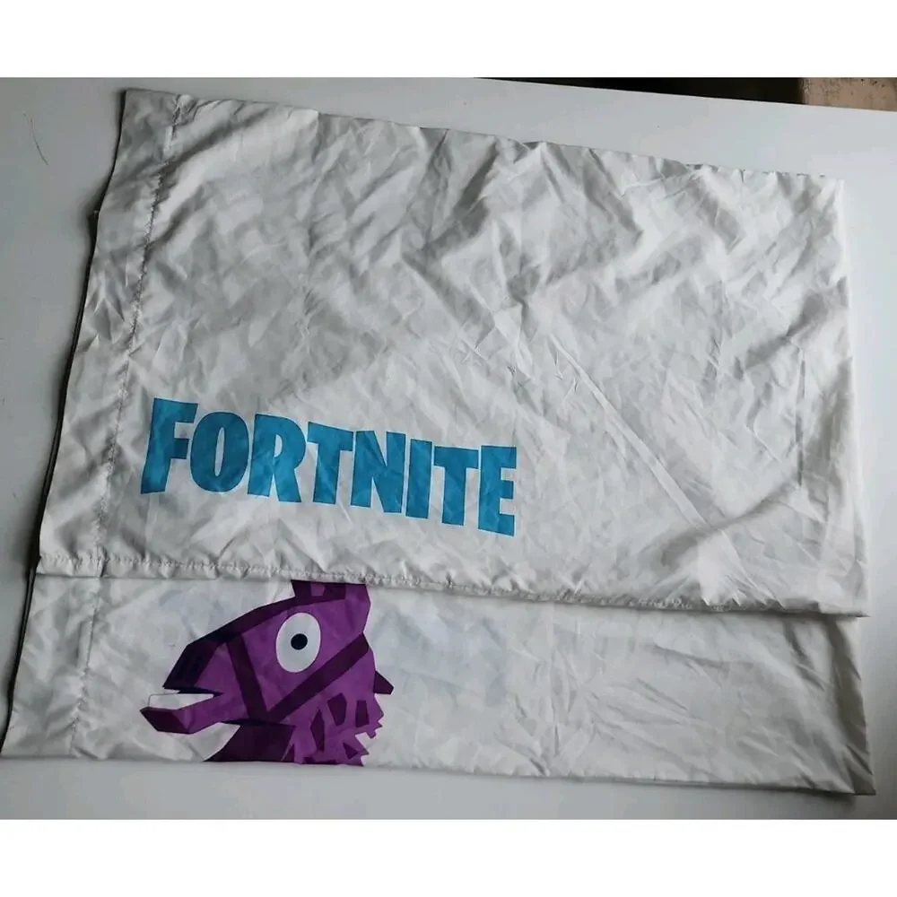 Fortnite Pillowcase Set 2 Blue Letters Purple Loot Llama Larry Gaming Bedding